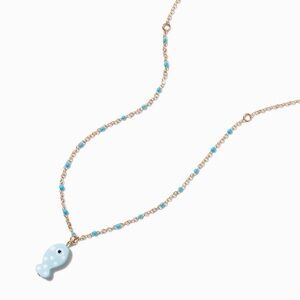 Claire's Gold-tone Necklace with Green Fish Pendant and Turquoise Beads